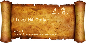 Liszy Nándor névjegykártya